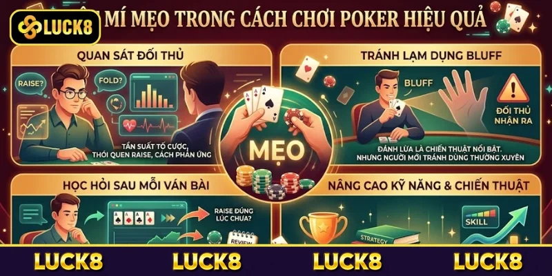 Áp dụng mẹo chơi Poker để giành chiến thắng