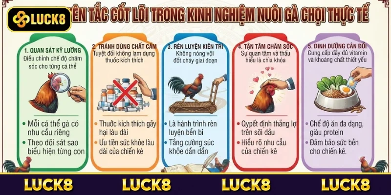 Các nguyên tắc cốt lõi trong kinh nghiệm nuôi gà chọi thực tế