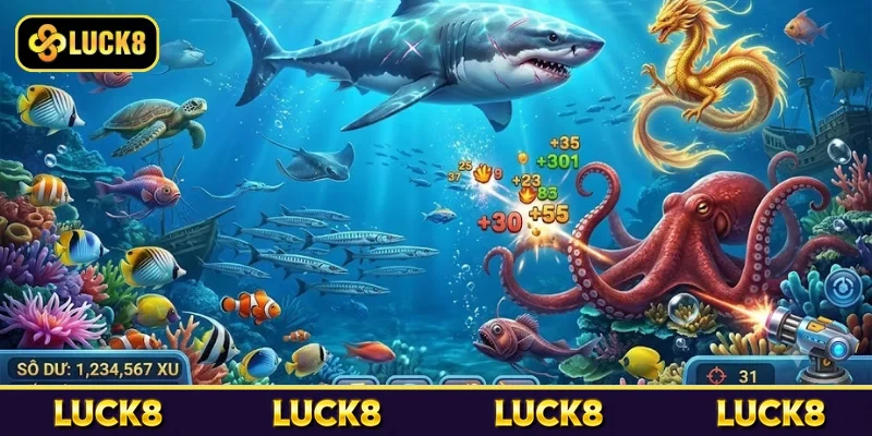 Đồ họa game bắn cá đổi thưởng Luck8 sắc nét