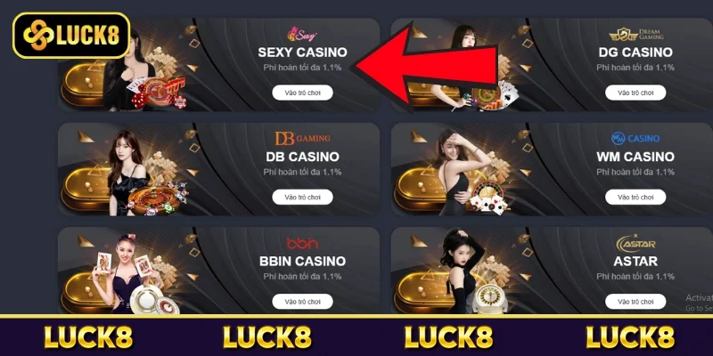 Tổng quan về sảnh Sexy Casino Luck8