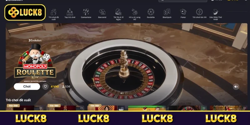 Top 3 game hấp dẫn tại sảnh Evolution Casino Luck8