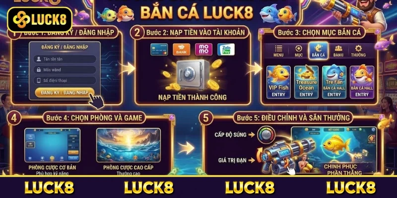 Bắn Cá Luck8 - Chinh Phục Đại Dương Bao La Mỗi Ngày 6 Cách tham gia game bắn cá đổi thưởng tại web